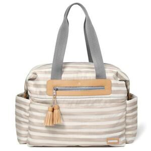 Skip Hop Riverside Ultra Light Diaper Satchel Oyster Stripe NWT